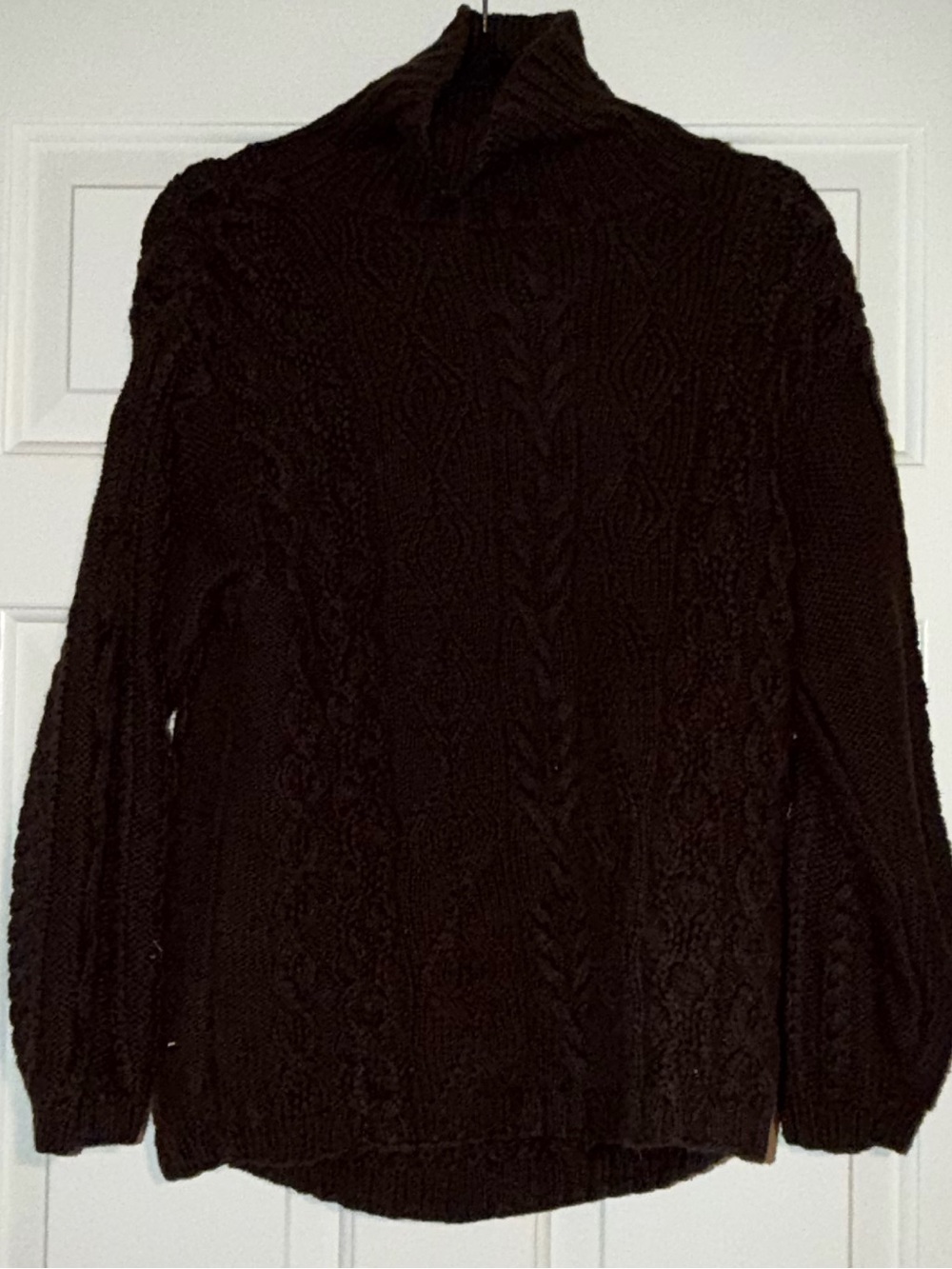 Liz Claiborne Dark Brown Cable Knit Turtleneck Sweater